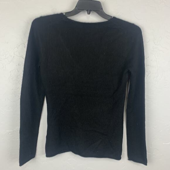 Gap Cashmere Sweater Womens Medium Black V Neck Pullover Soft Warm - Picture 2 of 6